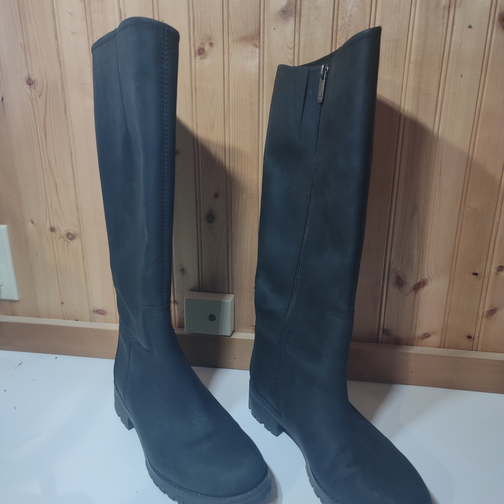 Timberland Black Knee-High Women's Boots/Waterproof Nubuck Size 8